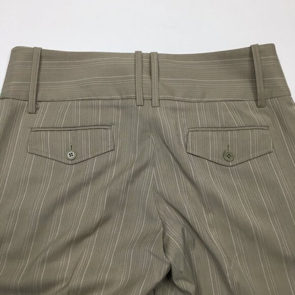 BCBGMAXAZRIA Taupe Beige Pinstriped TABATHA Flare Leg Dress Pant - Picture 9 of 11